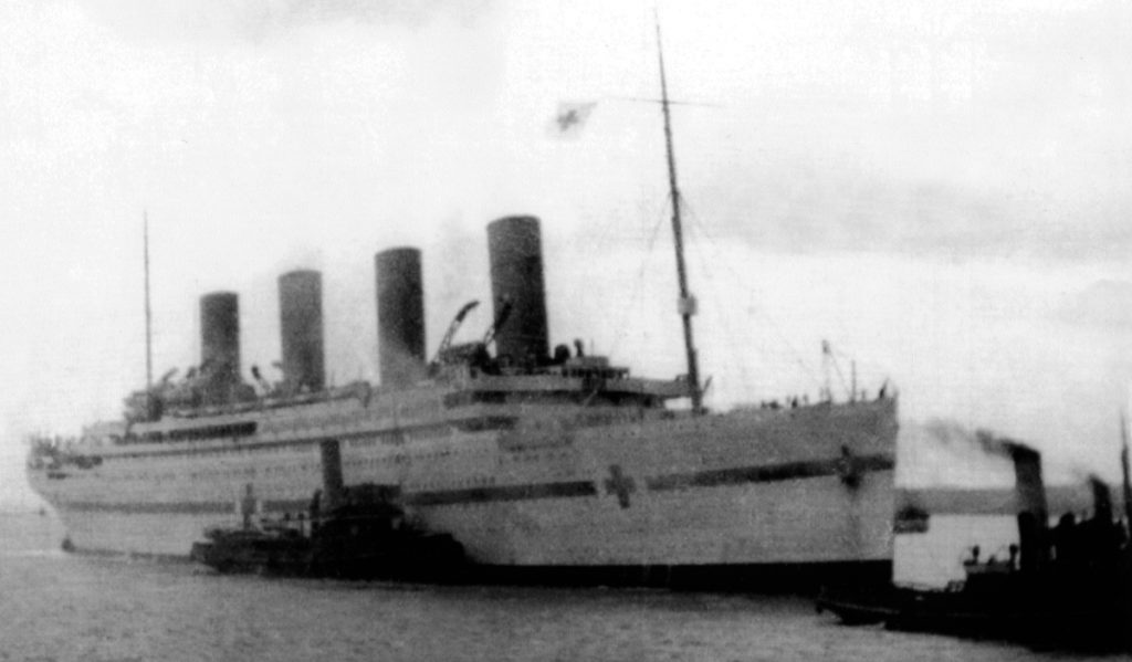 A photograph of HMHS Britannic.