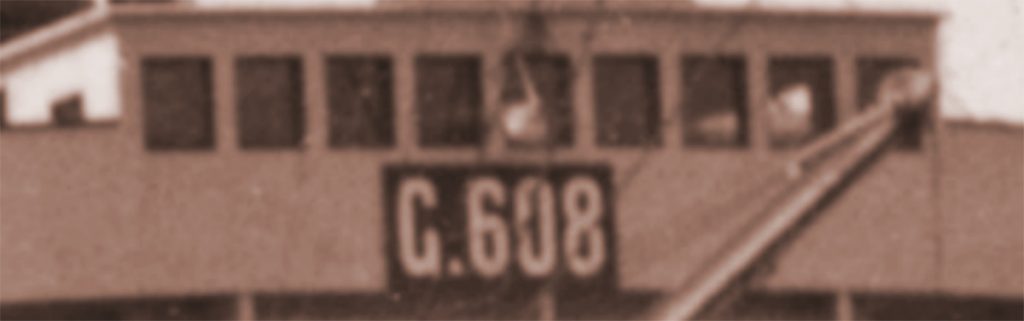 A photo showing Britannic's original ID Number G 6 0 8.