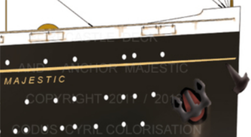 An artist's view of the RMS Majestic.