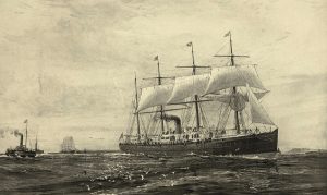 White Star's first ship Oceanic in a period illustration.