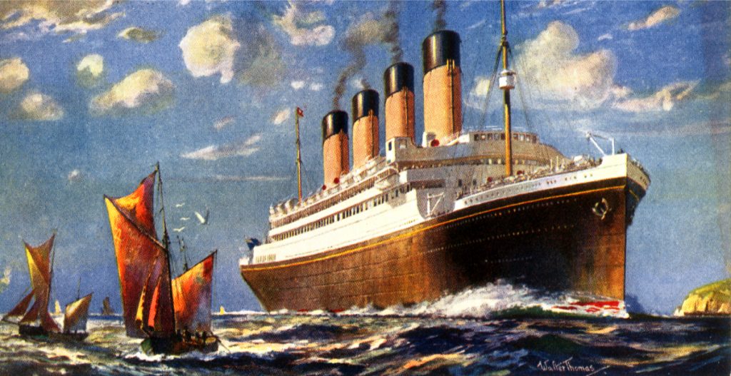 Olympic on the North Atlantic in this White Star Line publicity piece.