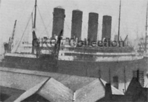Olympic being refit in Southampton in the late 1920s.