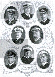 A period illustration showing photographs of some Cunard Captains, courtesy Mike Poirier.