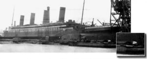 Titanic in dry dock, mid- to late-January 1912.
