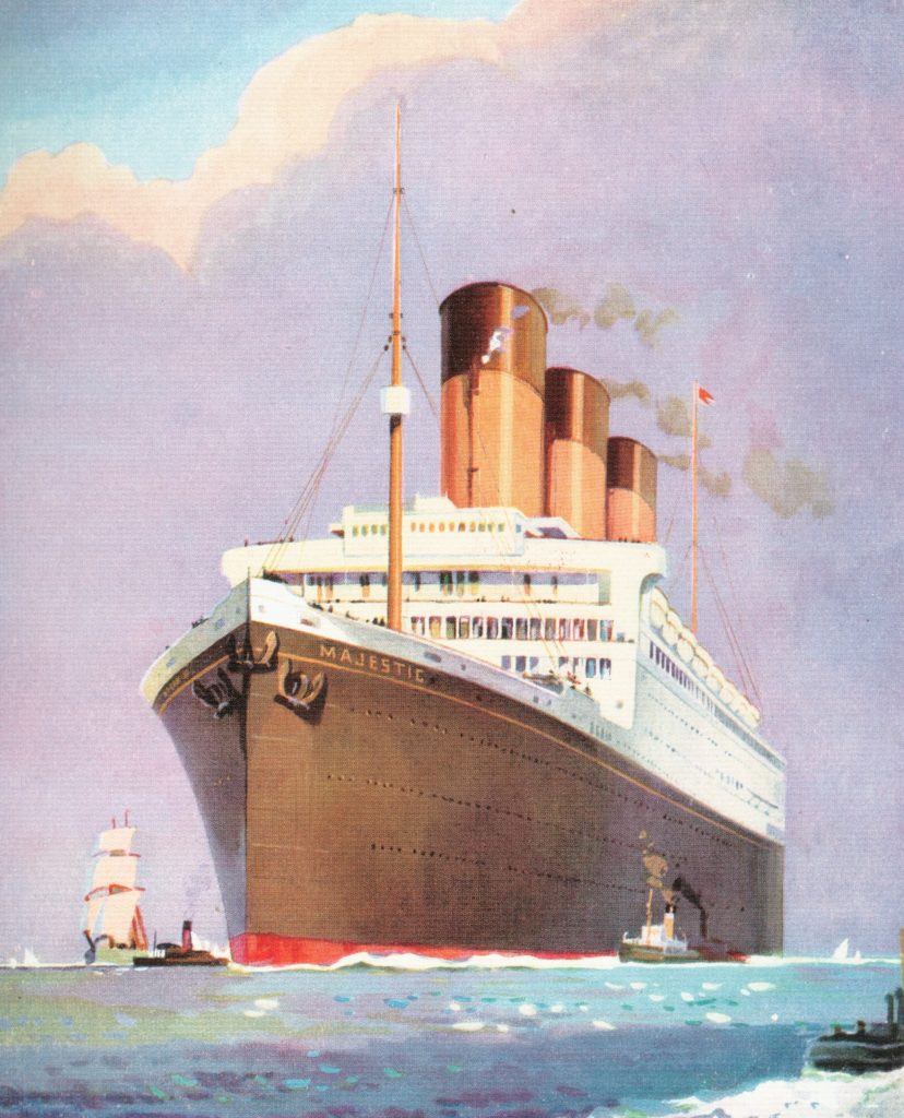An artist's impression of the RMS Majestic.