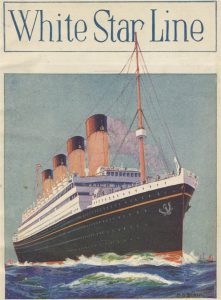 Advertising material showing an artist's impression of the RMS Olympic.