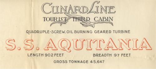 Aquitania TouristThird QuadrupleScrew