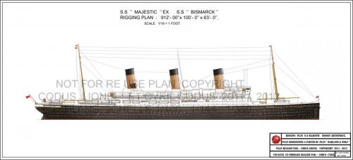 RIGGING PLAN RMS Majestic  1.350 ème CODUS LIONEL & CODUS CYRIL